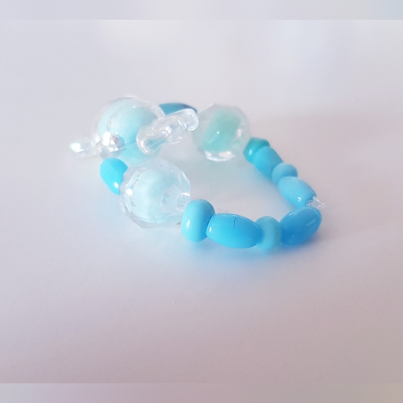 Blue Eye Candy Ring Beaded Handmade Jewelry s9-12 - Picture 9 of 12